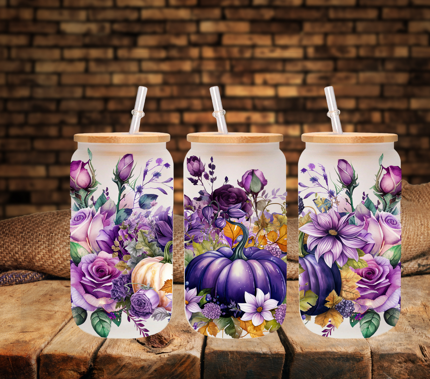 Fall Pumpkins - UV DTF 16oz Libbey wraps- 5 variants