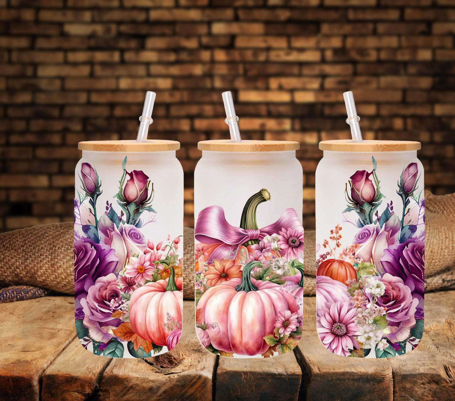 Fall Pumpkins - UV DTF 16oz Libbey wraps- 5 variants