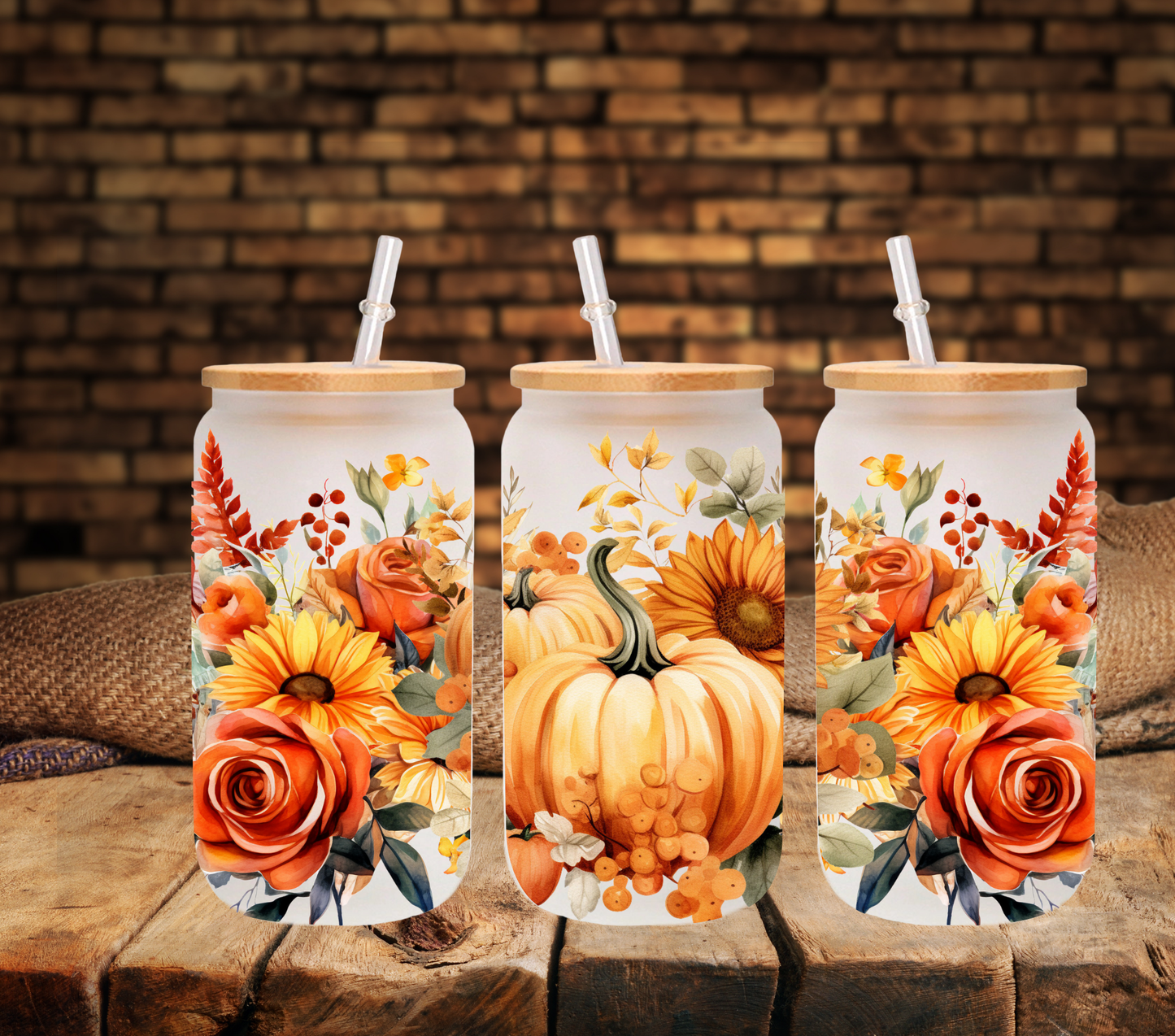 Fall Pumpkins - UV DTF 16oz Libbey wraps- 5 variants