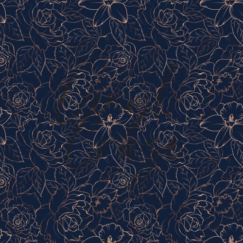 Rose Gold Blooms - Adhesive Vinyl Sheets