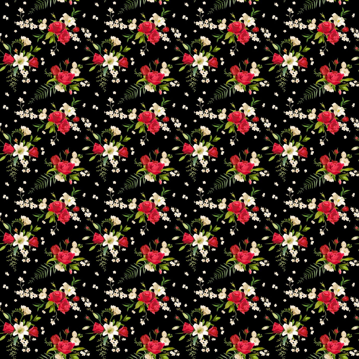 Rose And Lily Flowers - Adhesive Vinyl 12x12 Sheets