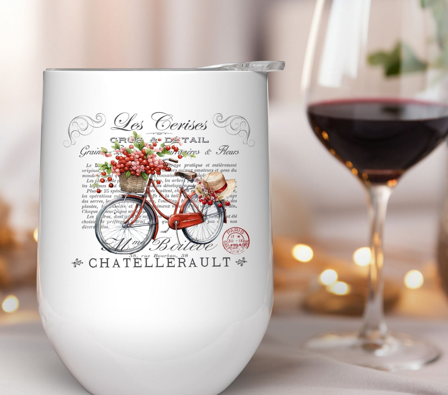 Bicycle and flowers UV DTF Decals