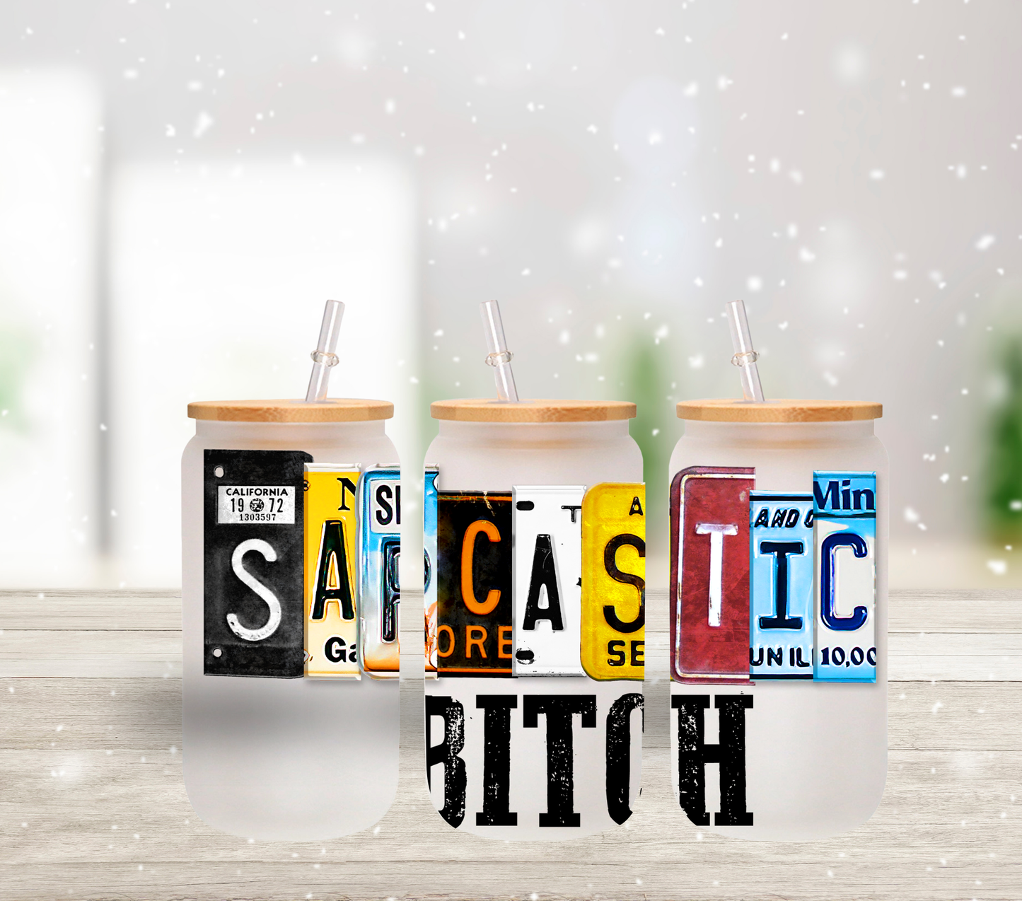 Sarcastic Bitch - UV DTF 16oz Libbey wrap