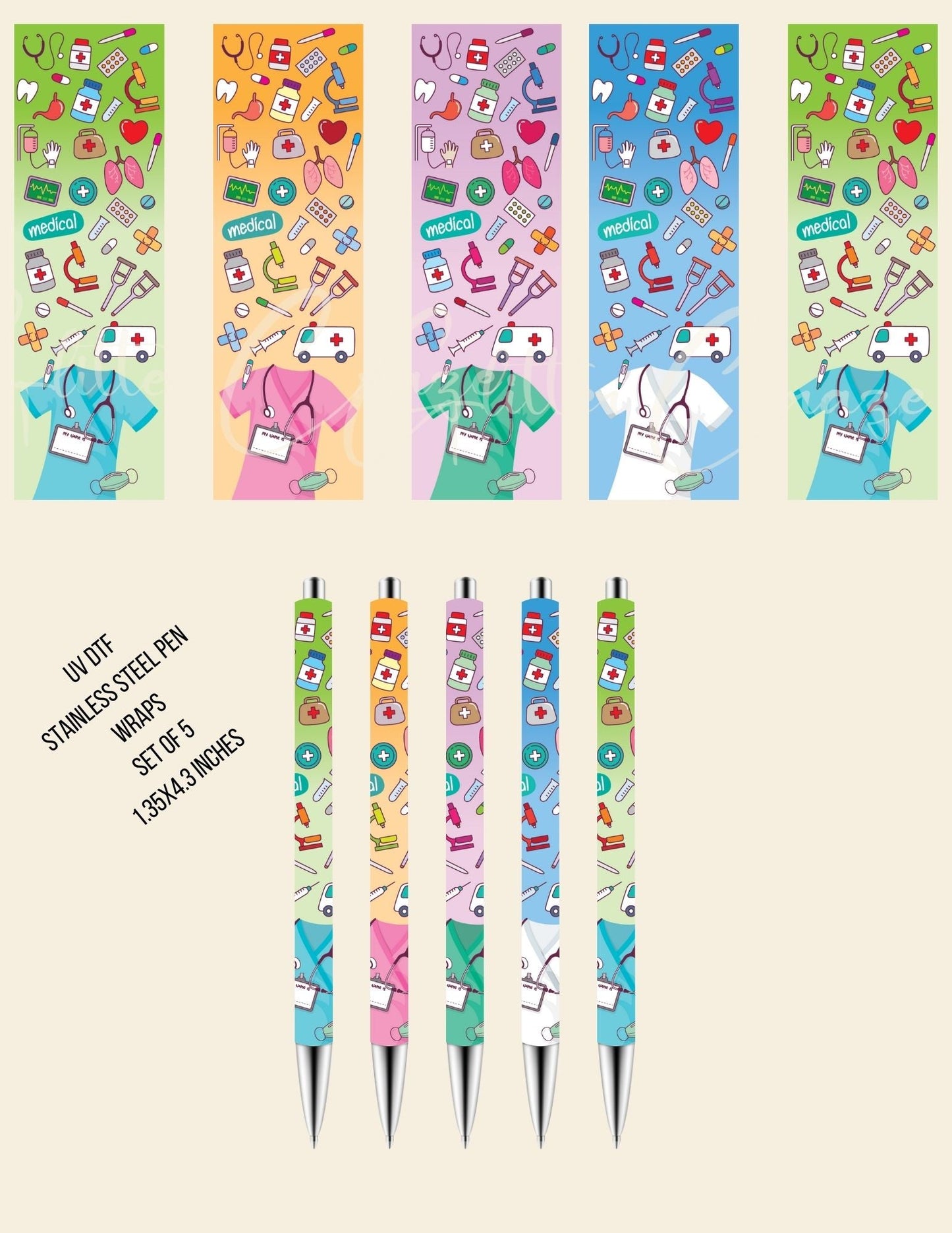 Scrubs - UV DTF Stainless Pen wraps