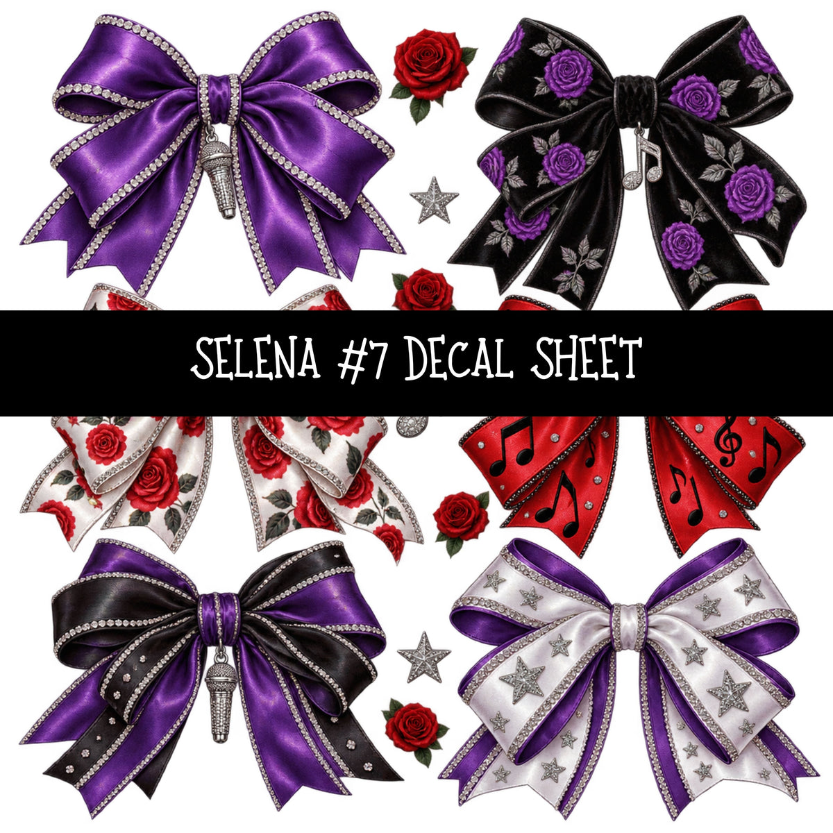 Selena UV DTF Decal sheets 7 Designs available