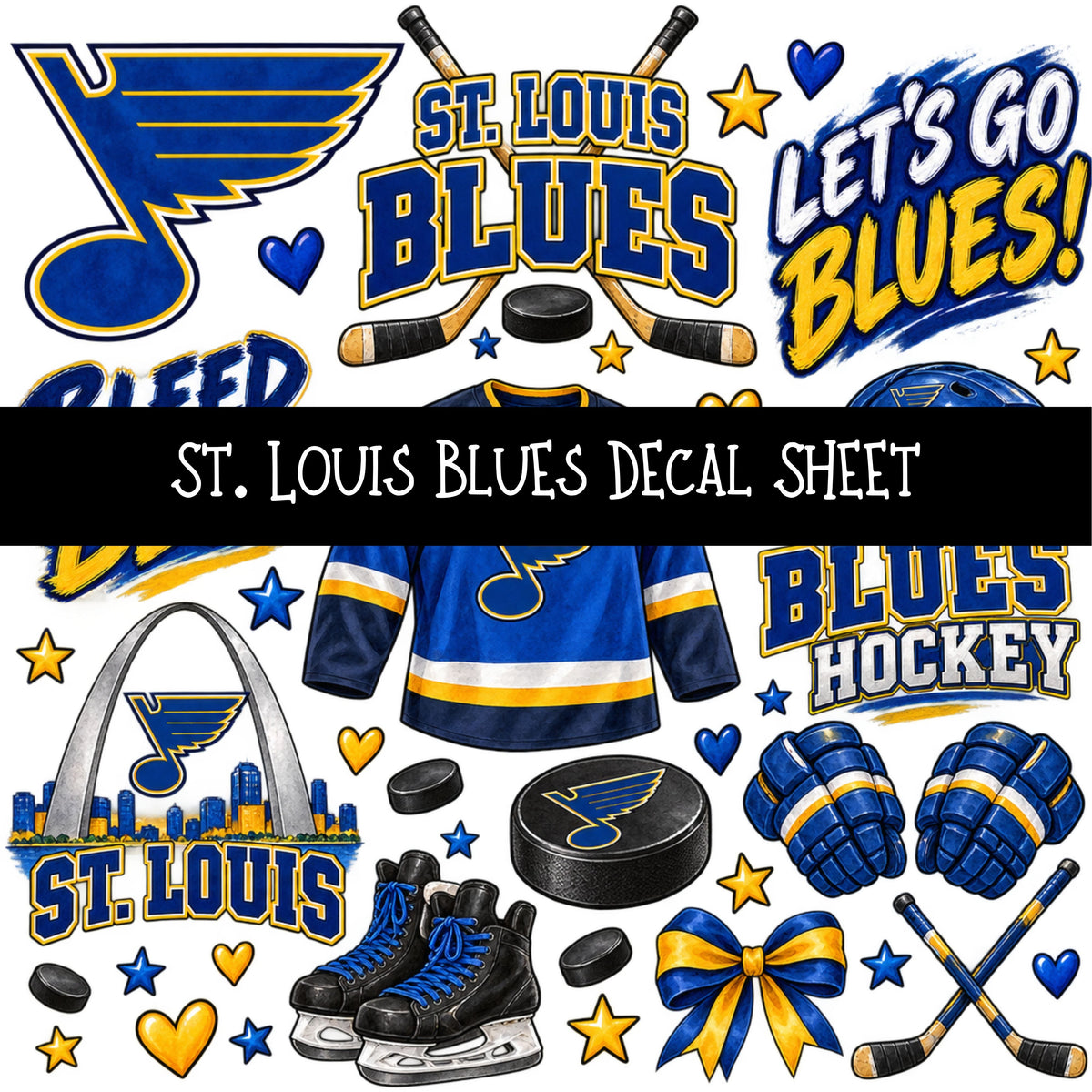 St. Louis Blues UV DTF Decal sheet