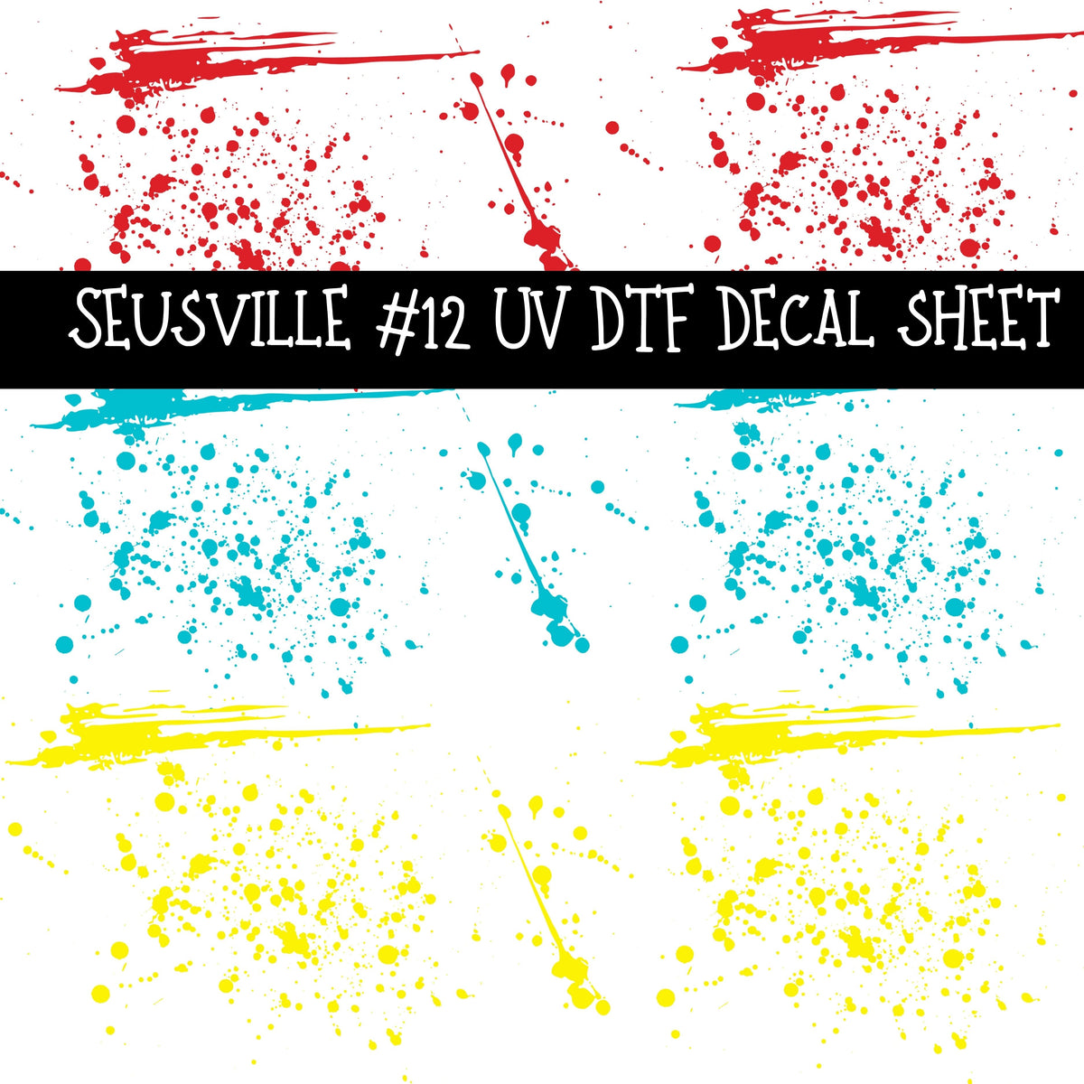 Seusville UV DTF Decal sheets 11 Designs available
