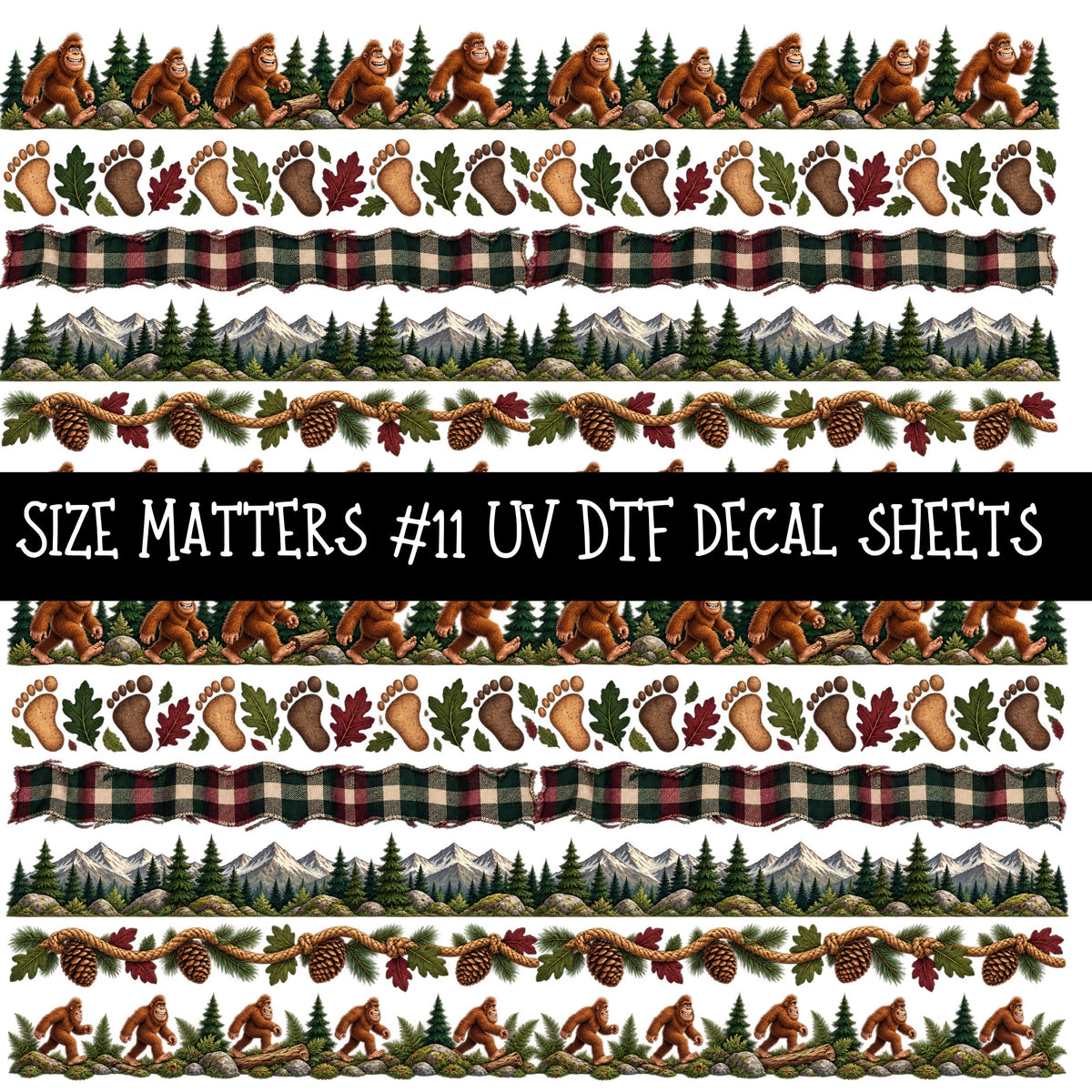 Size Matters UV DTF Decal sheets 11 Designs available