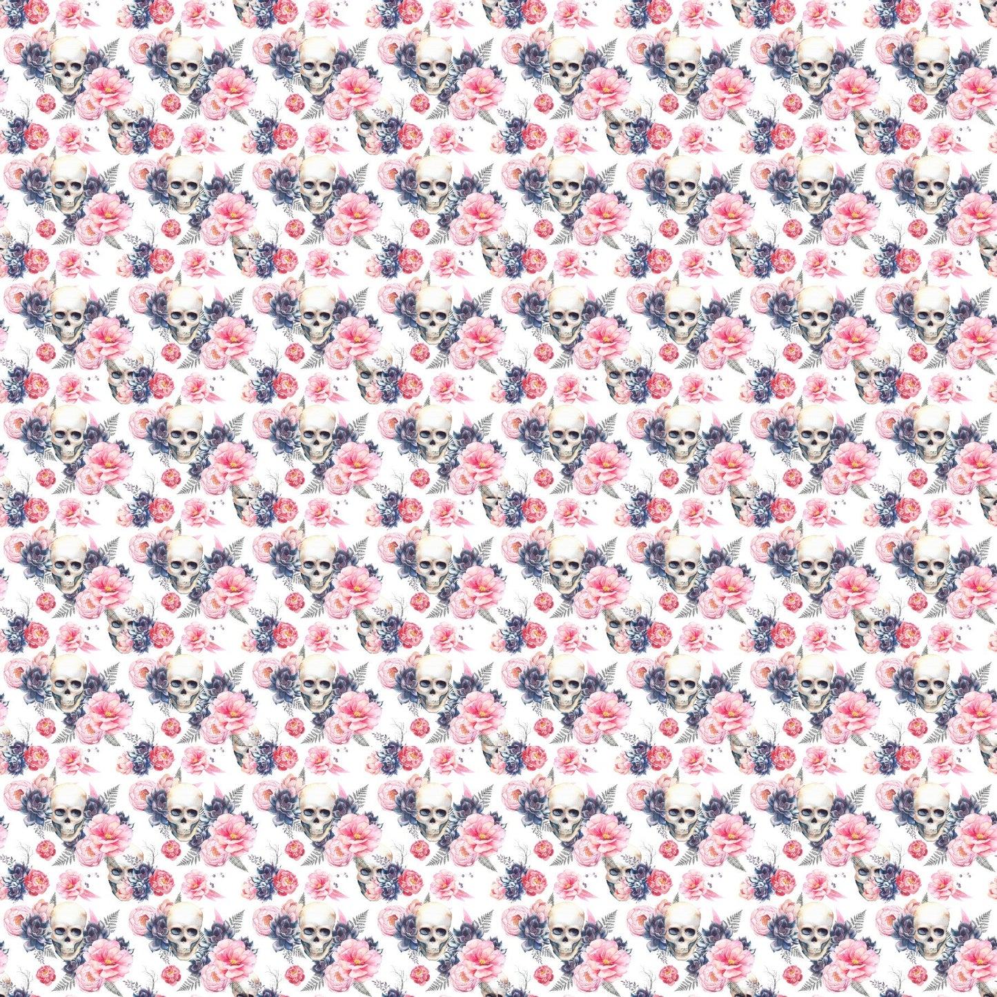 Skulls And Flowers - Adhesive Vinyl Sheets