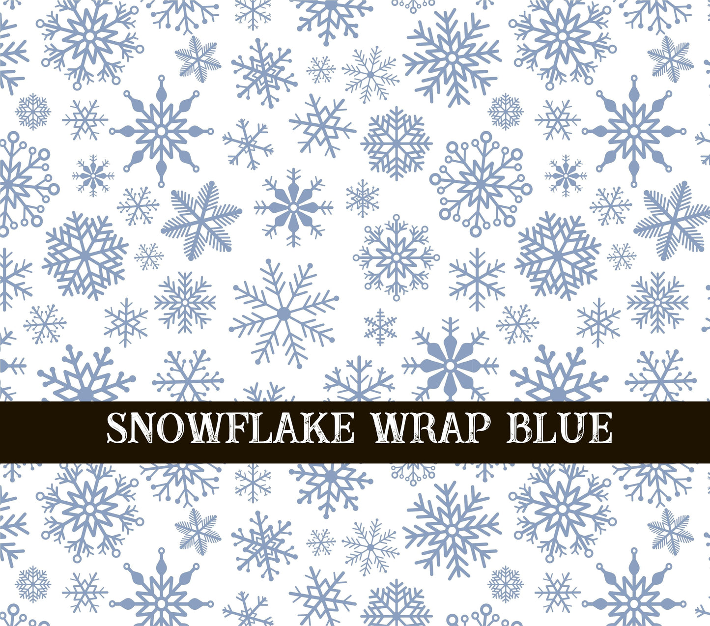 Snowflake blue UV DTF tumbler wraps