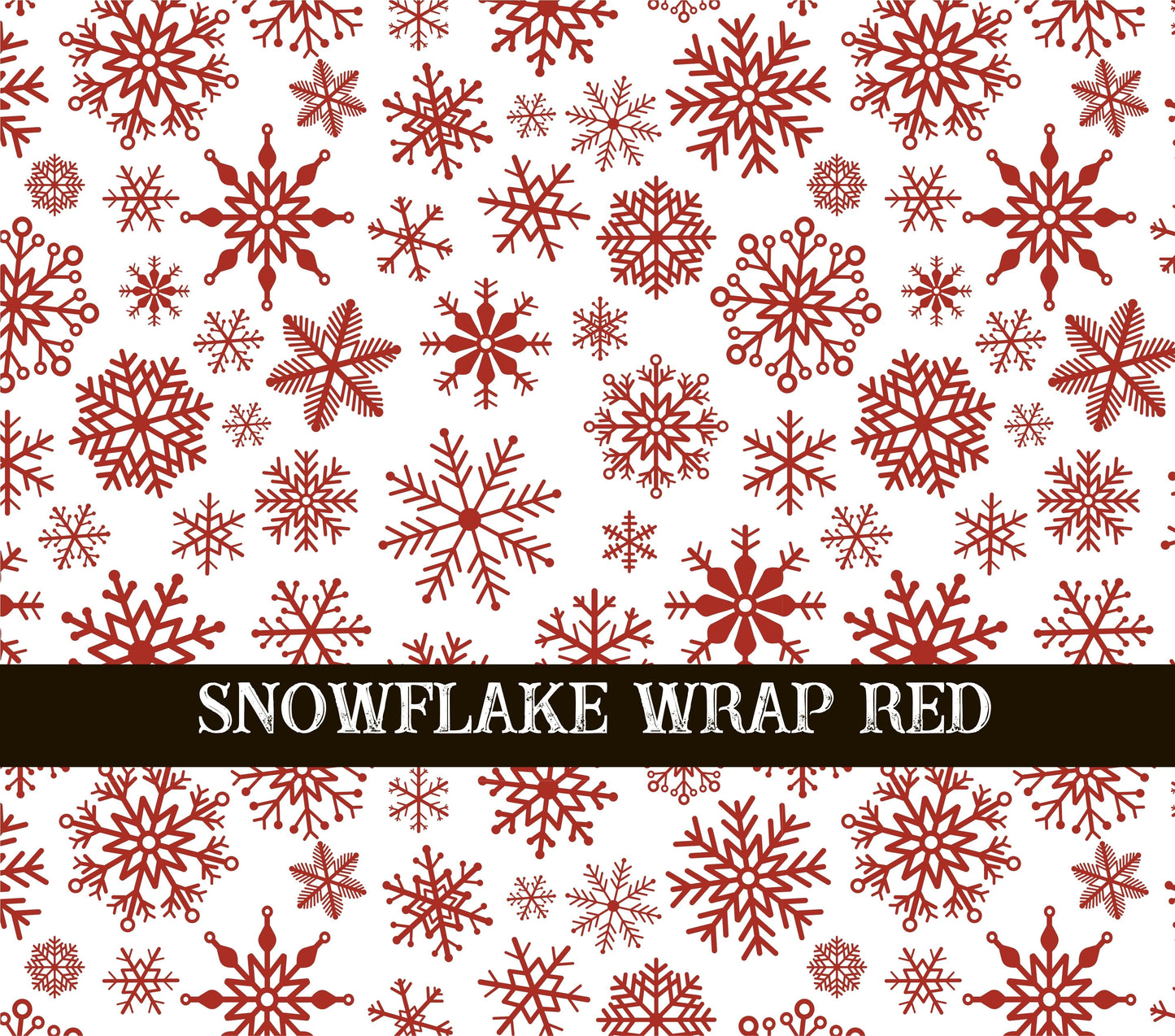 Snowflake red UV DTF tumbler wraps