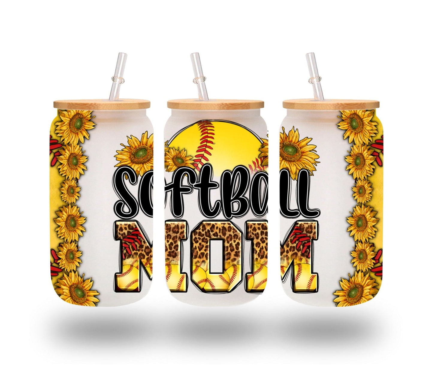 Softball Mom - UV DTF 16oz Libbey wrap