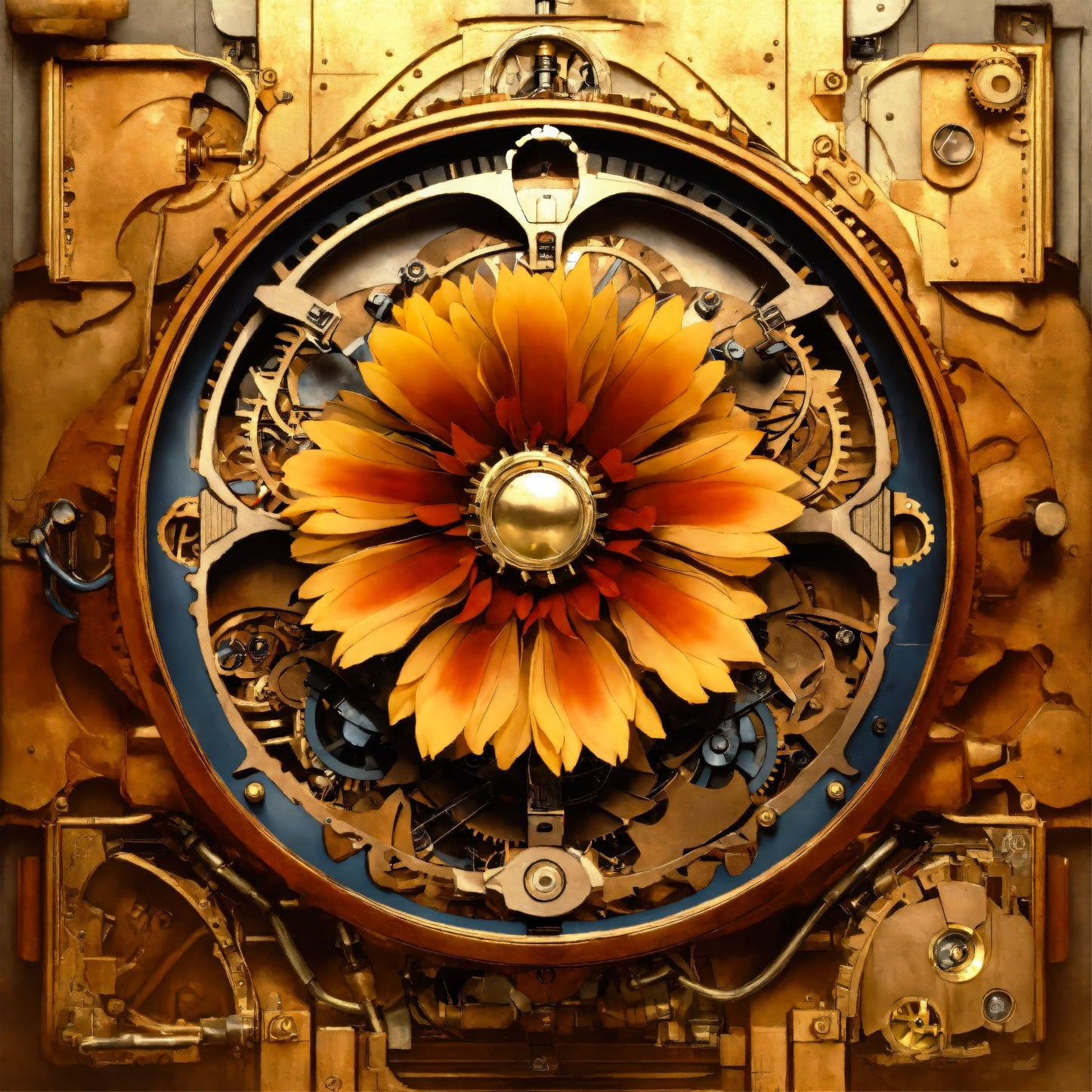 Steampunk Mechanical Sunflowers - Adhesive Vinyl Wraps