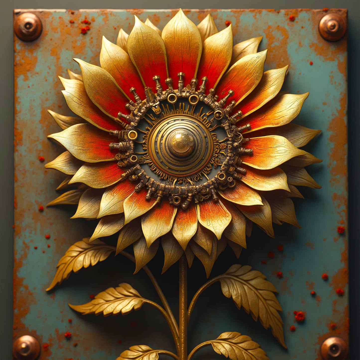 Steampunk Mechanical Sunflowers - Adhesive Vinyl Wraps