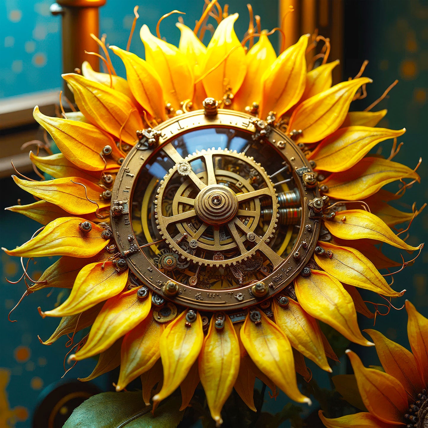Steampunk Mechanical Sunflowers - Adhesive Vinyl Wraps