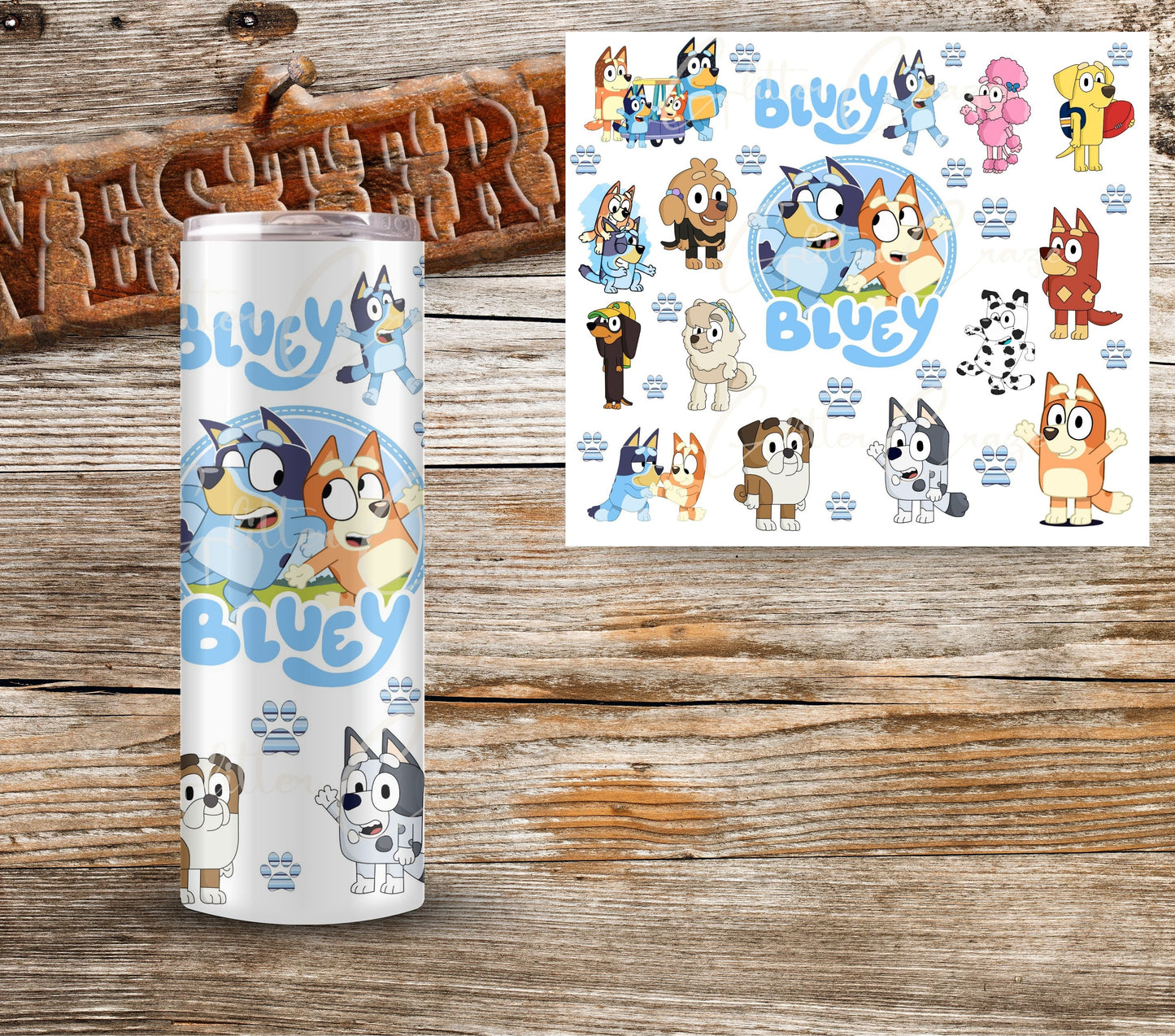 Bluey - UV DTF Decal sheet