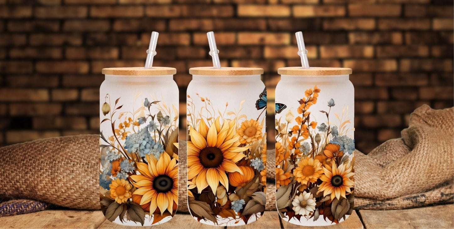 Sunflower - UV DTF 16oz Libbey wrap