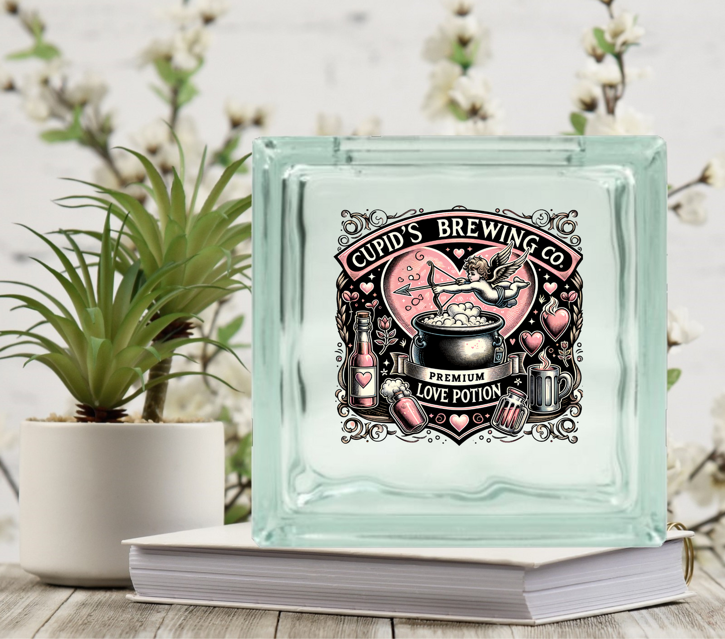 Cupids Brewing Co - UV DTF Glass Block Decal - 6.5 inches