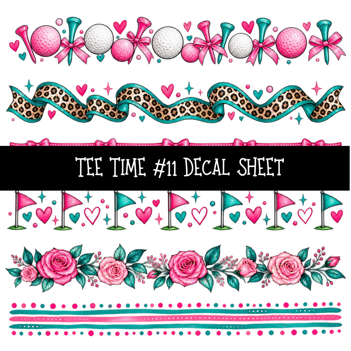 Tee Time UV DTF Decal sheets 11 Designs available