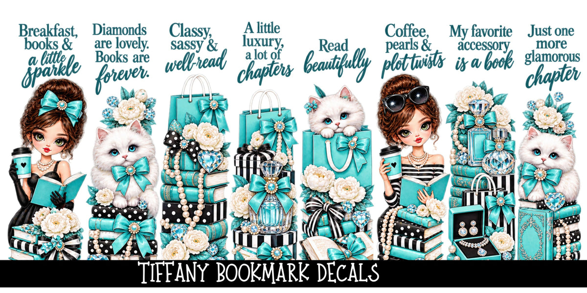 Tiffany Bookmark UV DTF Decal sheet- 8 Designs