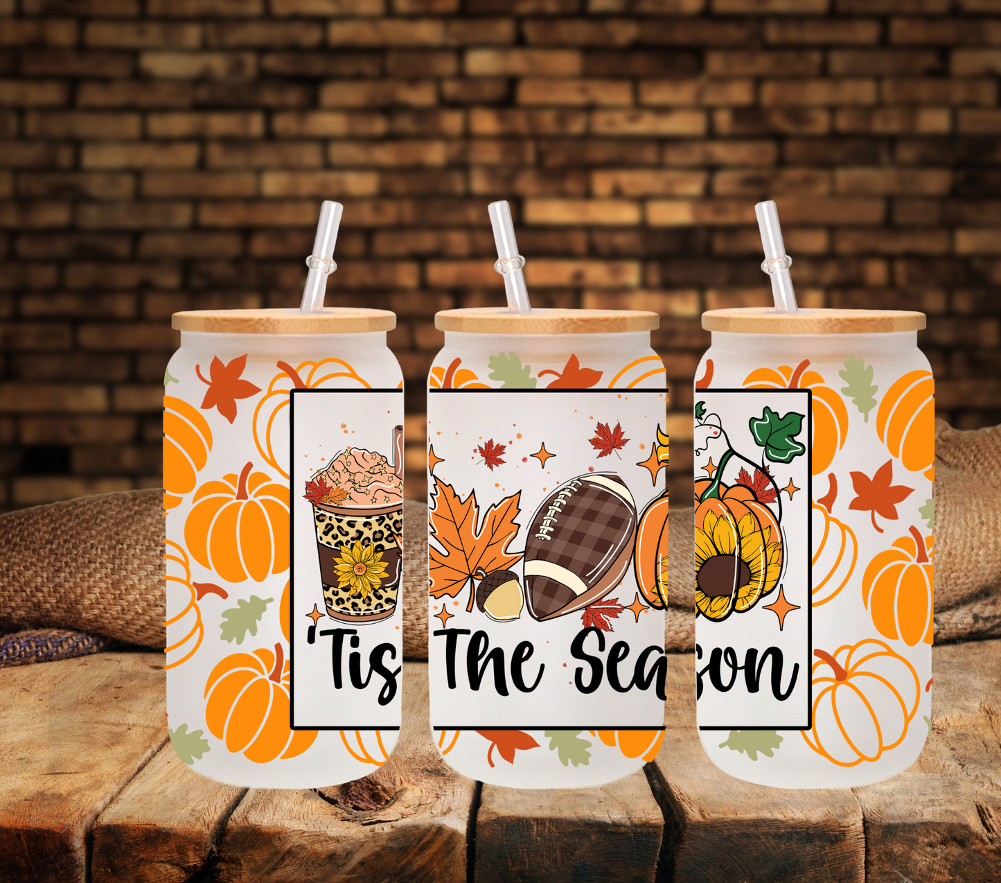 Tis the Season for Football - UV DTF 16oz Libbey wrap