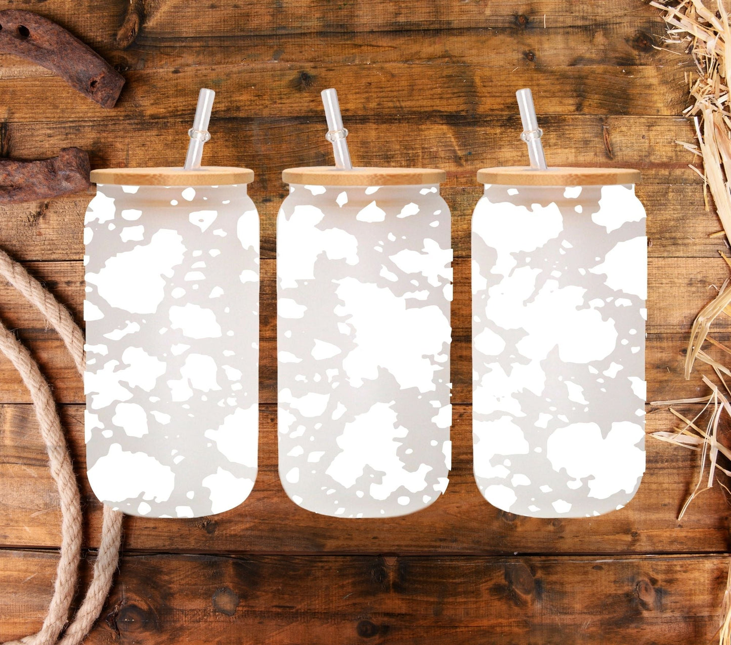 Cow spots Libbey - UV DTF 16oz Libbey wrap - 3 Colors available