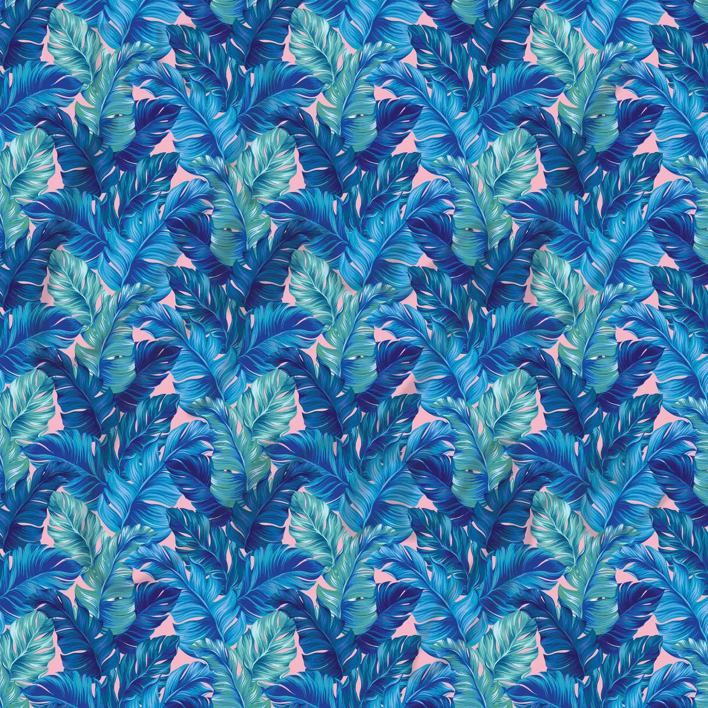Tropical Blue Leaves- Adhesive Vinyl Sheets