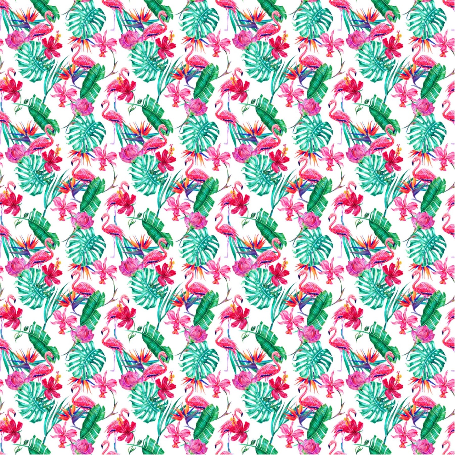 Flamingo And Hibiscus - Adhesive Vinyl Sheets