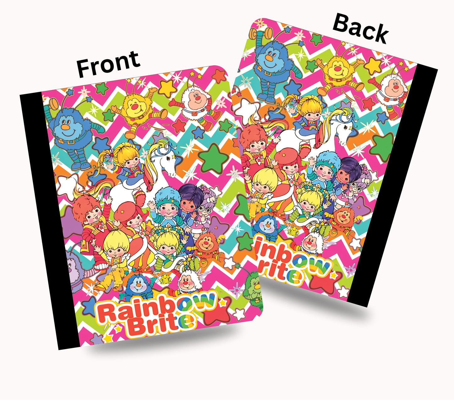 Rainbow Brite Chevron vinyl composition notebook wrap
