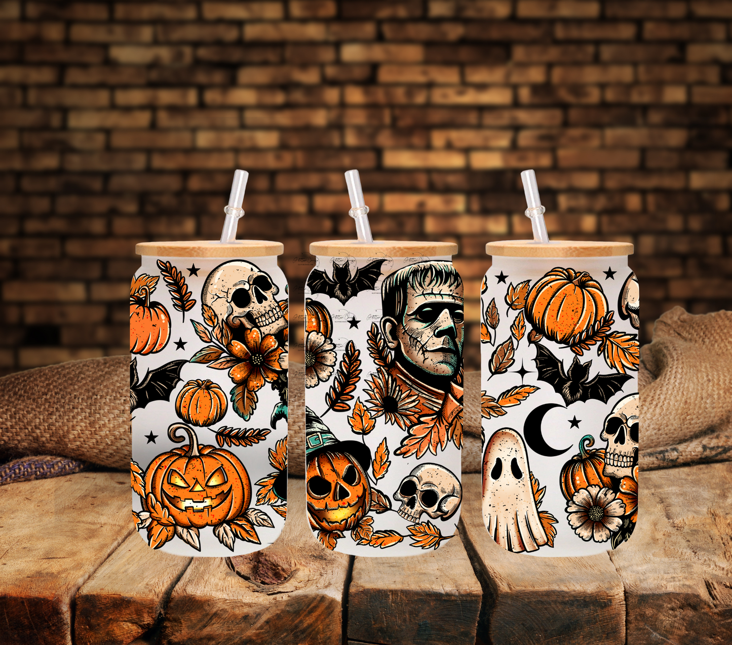 Frankenstein - UV DTF 16oz Libbey wrap