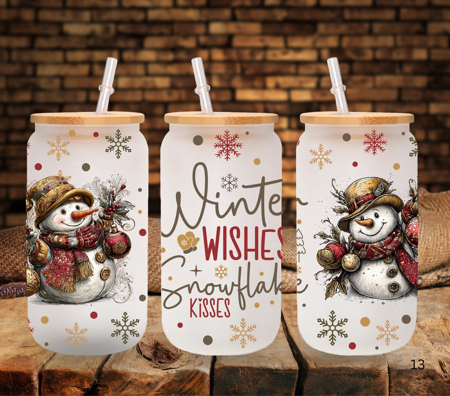 Winter Wishes UV DTF Libbey wrap