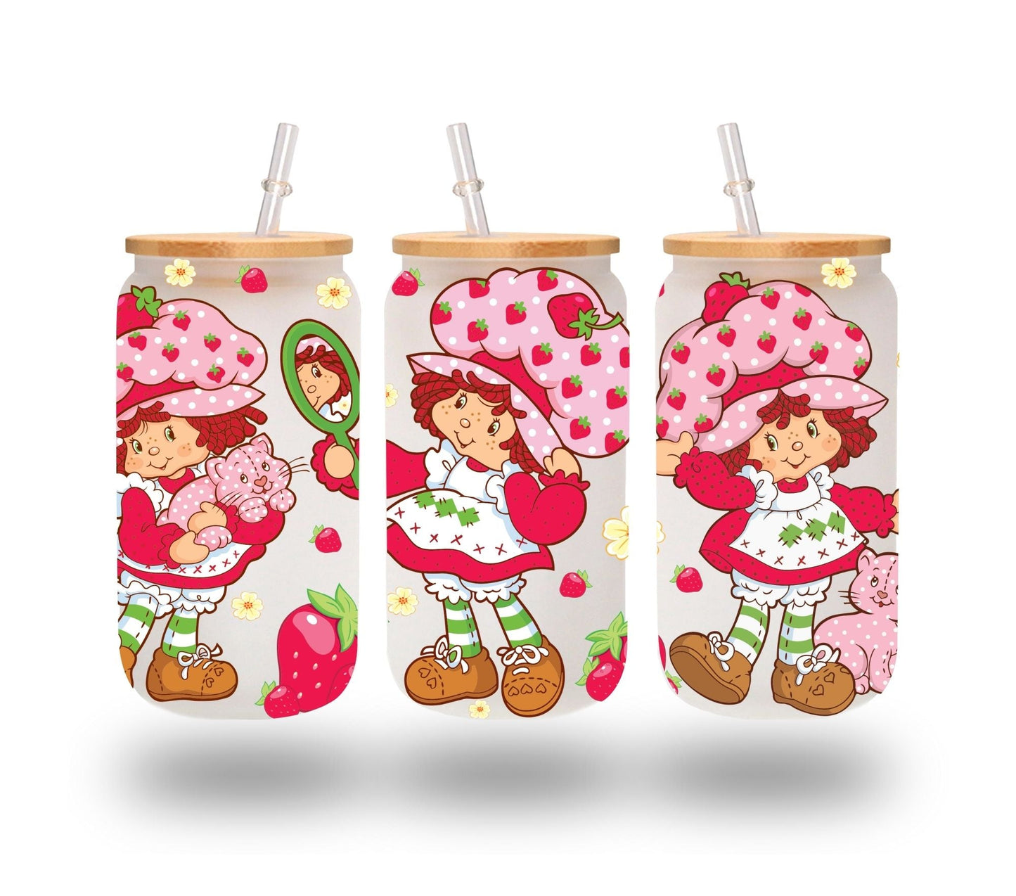 Strawberry Shortcake - UV DTF 16oz Libbey wrap