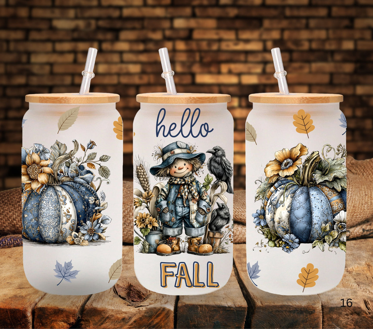 Hello Fall Denim UV DTF Libbey wrap