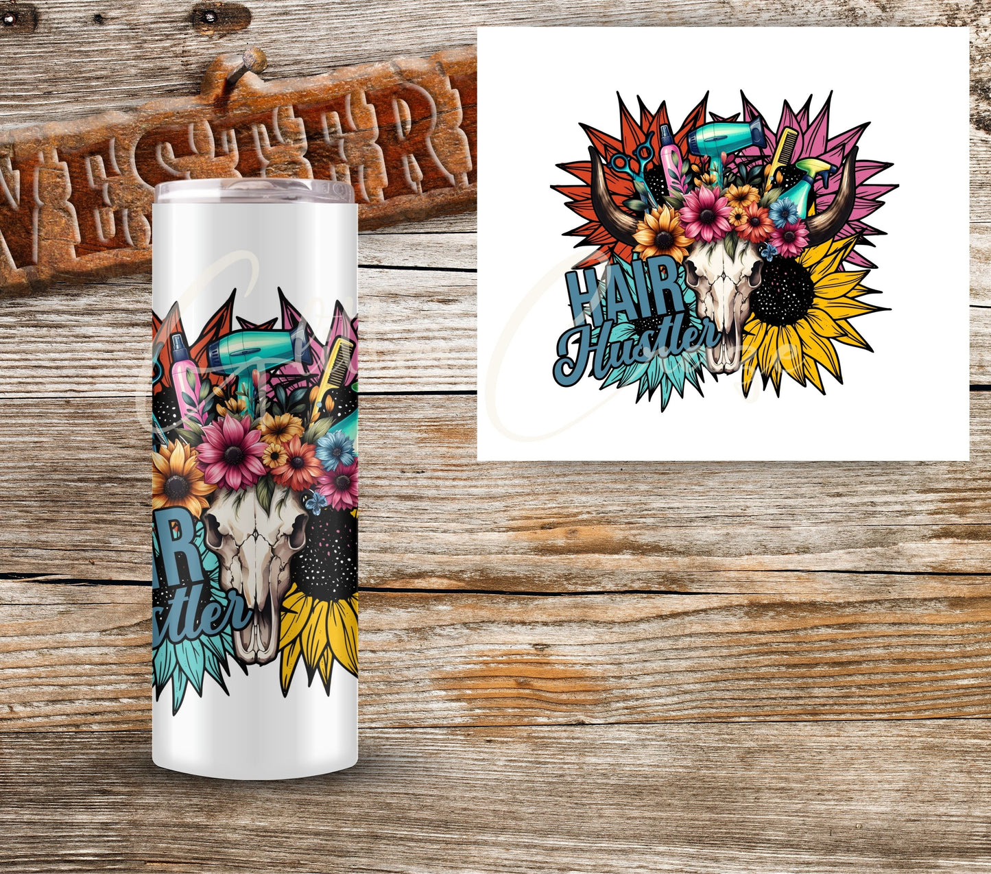 Western Hair Hustler - UV DTF Decal - 4 sizes