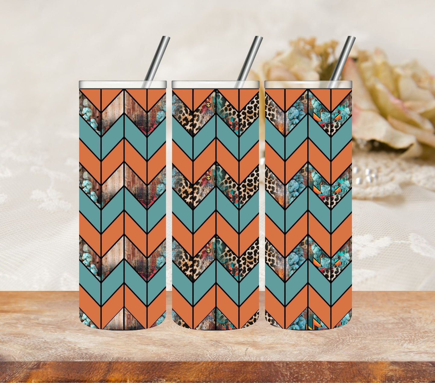 Western Tangram - UV DTF Tumbler Wrap
