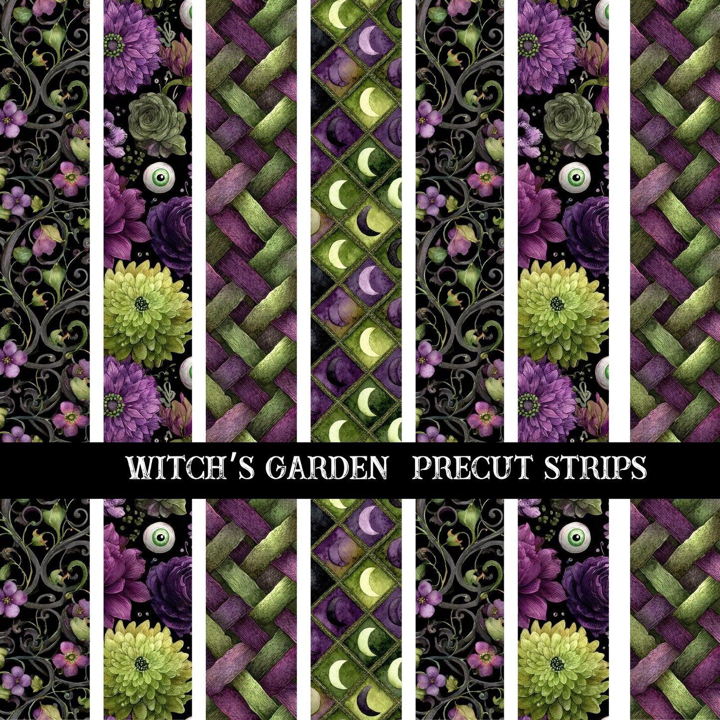Witch's Garden precut Strips 12x12 vinyl sheet