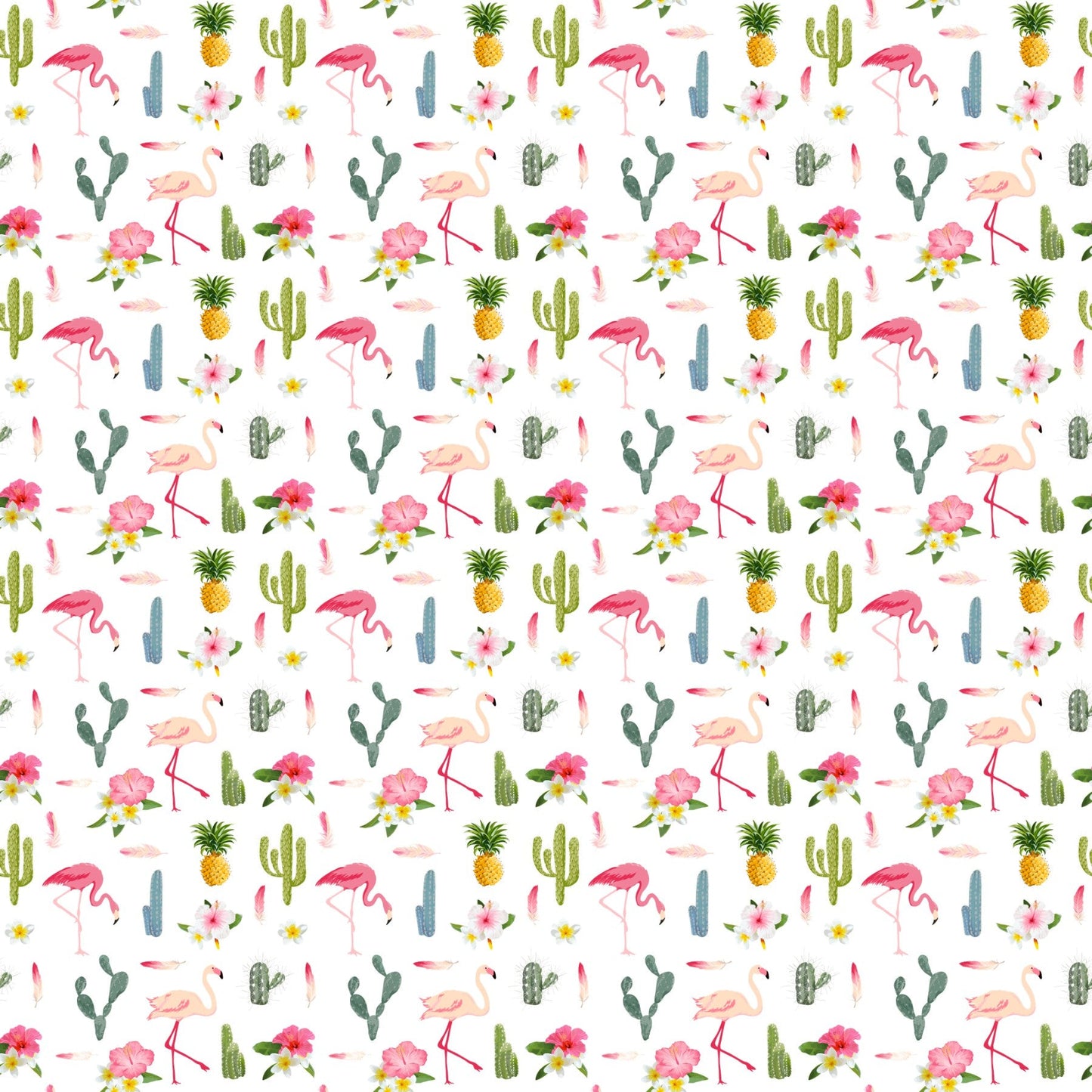 Cactus And Flamingos - Adhesive Vinyl Sheets