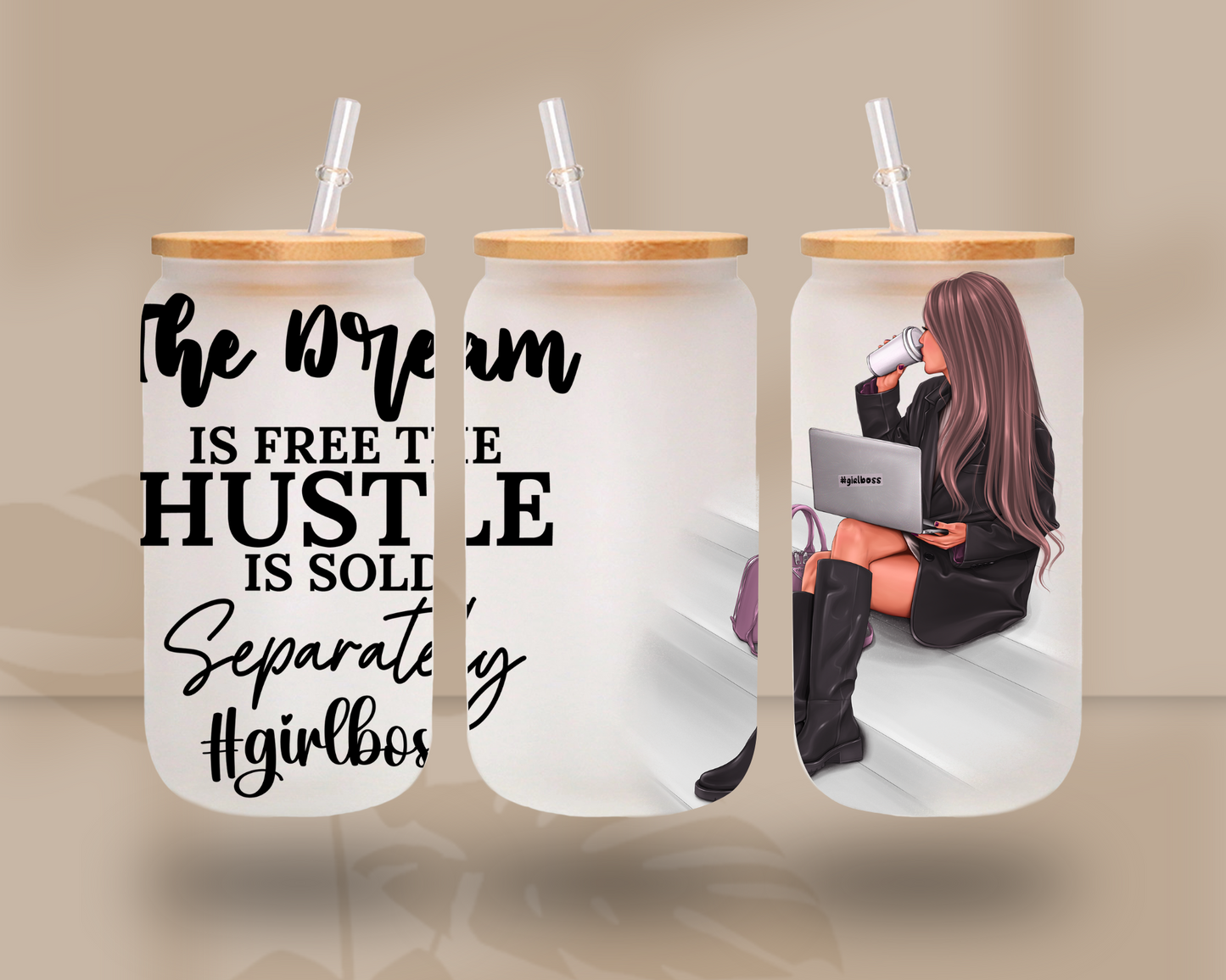 Hustle Sold Separately - UV DTF 16oz Libbey wrap