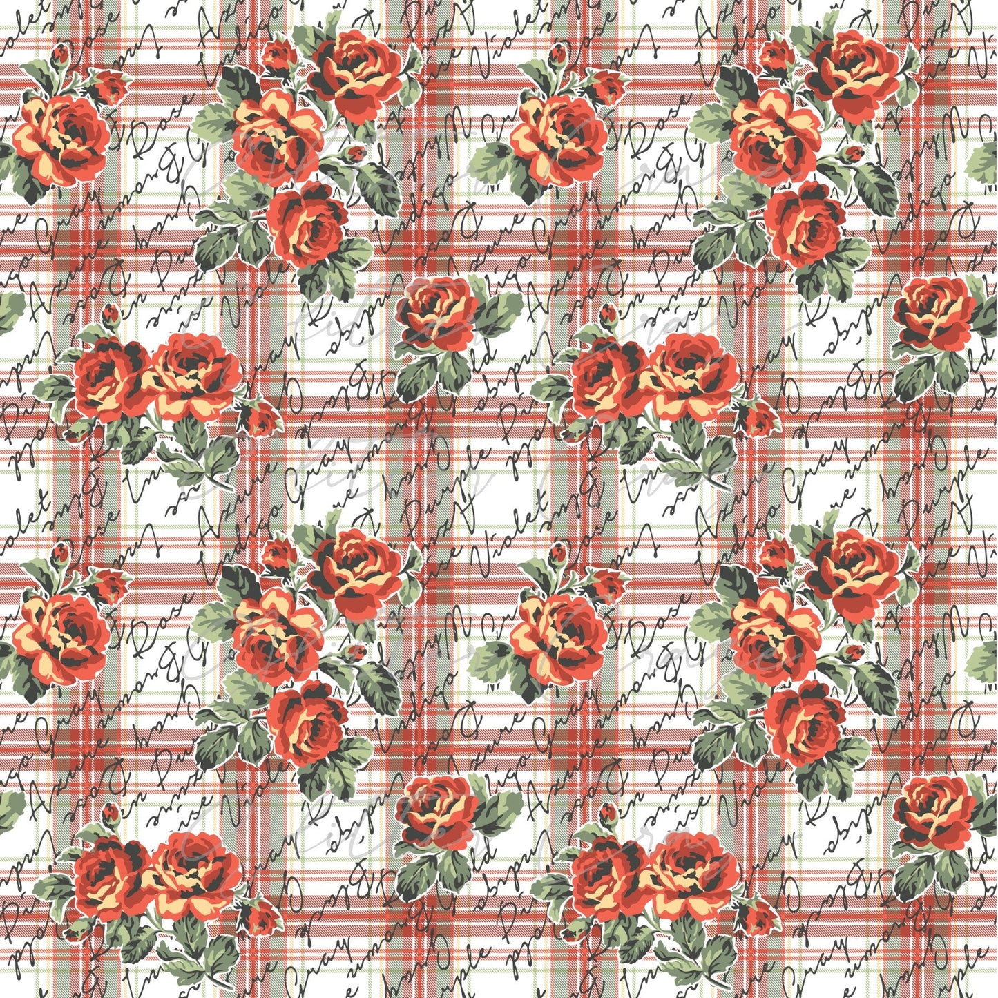 Scripted Roses Adhesive Vinyl Sheets