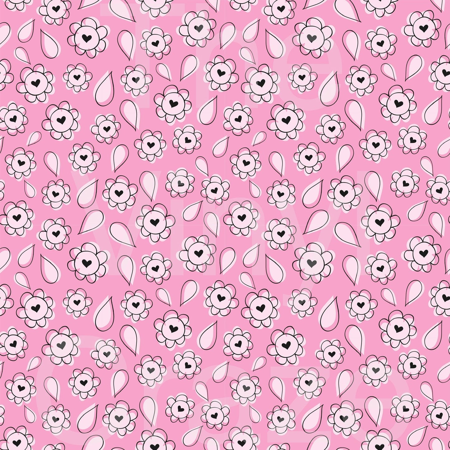 Hand Drawn Petal Coordinating - Adhesive Vinyl 12x12 Sheets