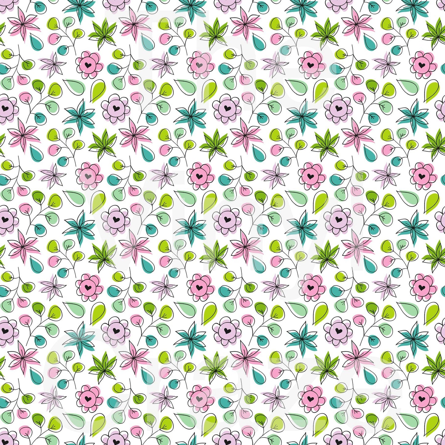 Hand Drawn Petal Coordinating - Adhesive Vinyl 12x12 Sheets