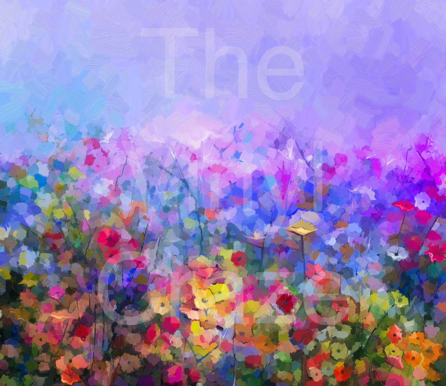 Oil Daisies On Purple - Adhesive Vinyl Wrap