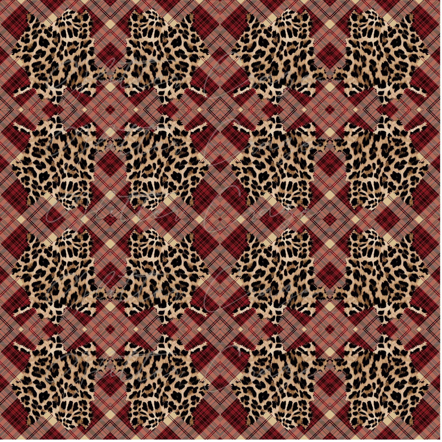 Leopard Plaid - Adhesive Vinyl Sheets