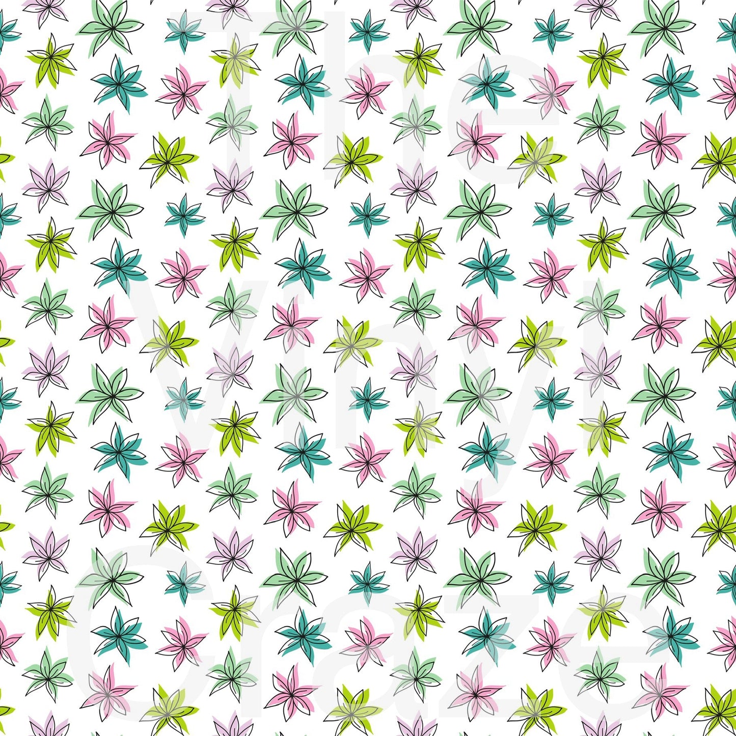 Hand Drawn Petal Coordinating - Adhesive Vinyl 12x12 Sheets