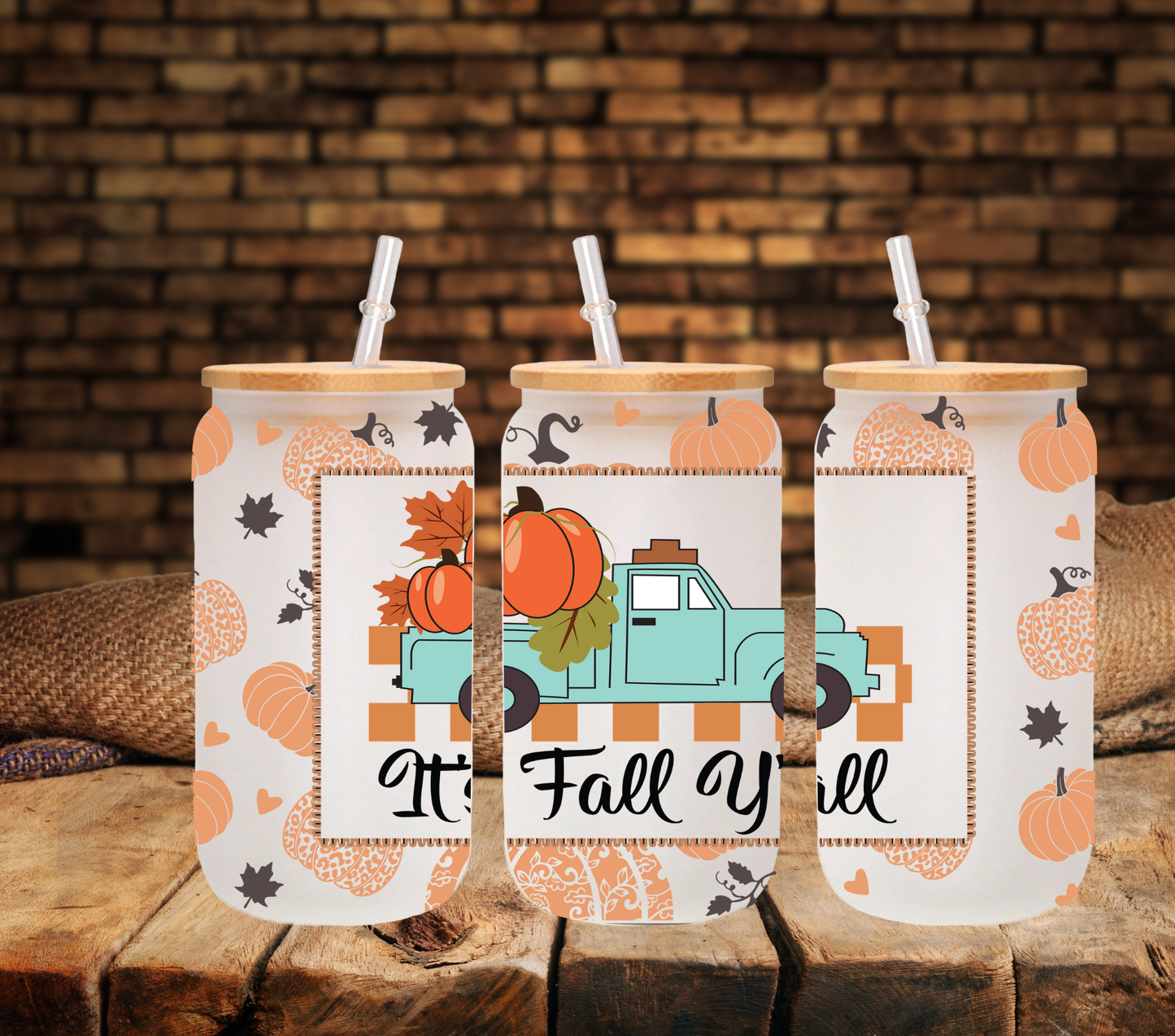 It's Fall Yall - UV DTF 16oz Libbey wrap