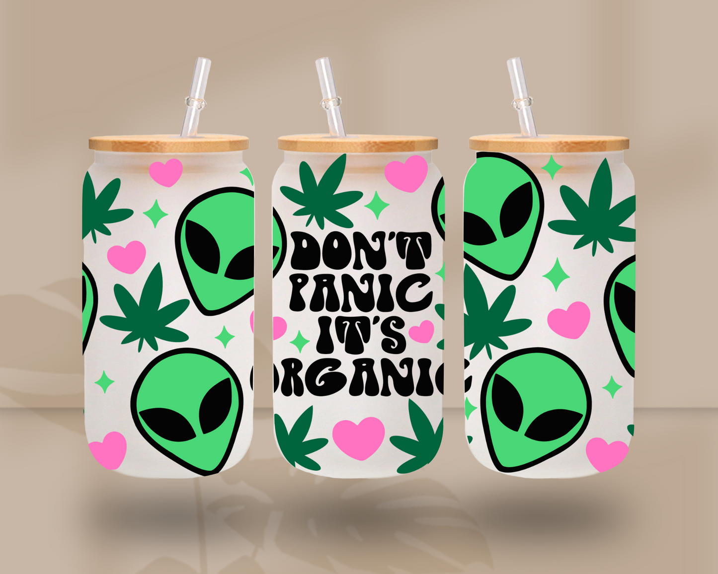 Its Organic - UV DTF 16oz Libbey wrap