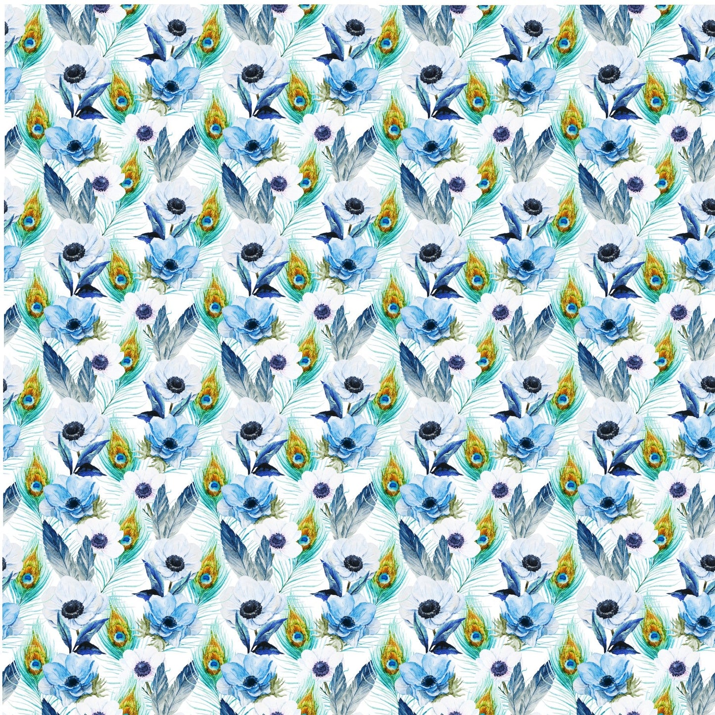 Peacock Floral - Adhesive Vinyl Sheets