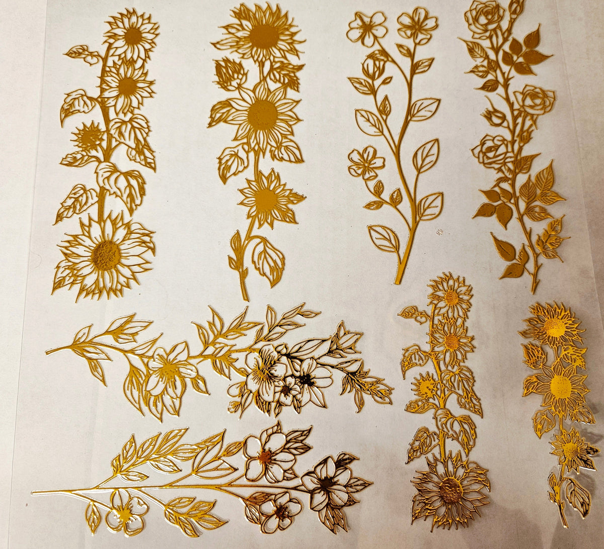 #40 Metallic UV DTF- Floral- available in Gold, Silver