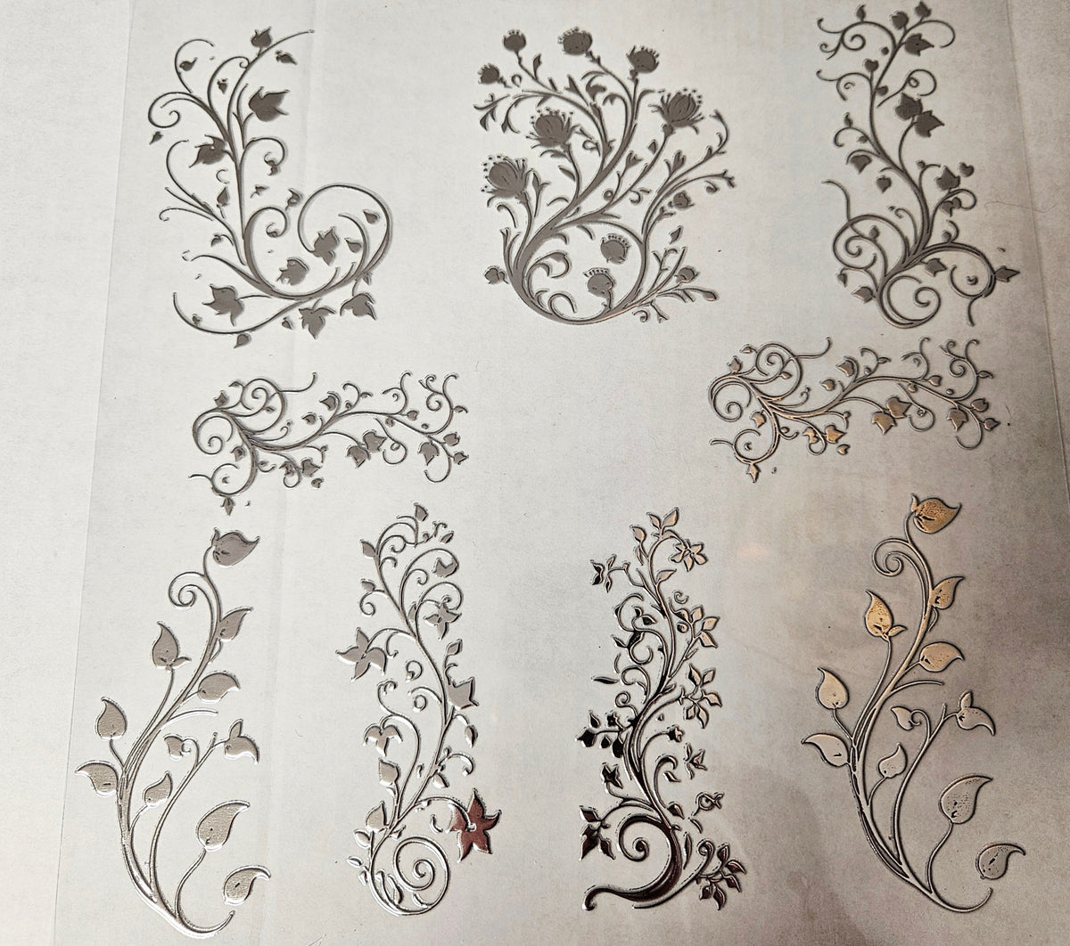 #39 Metallic UV DTF- Floral- available in Gold, Silver