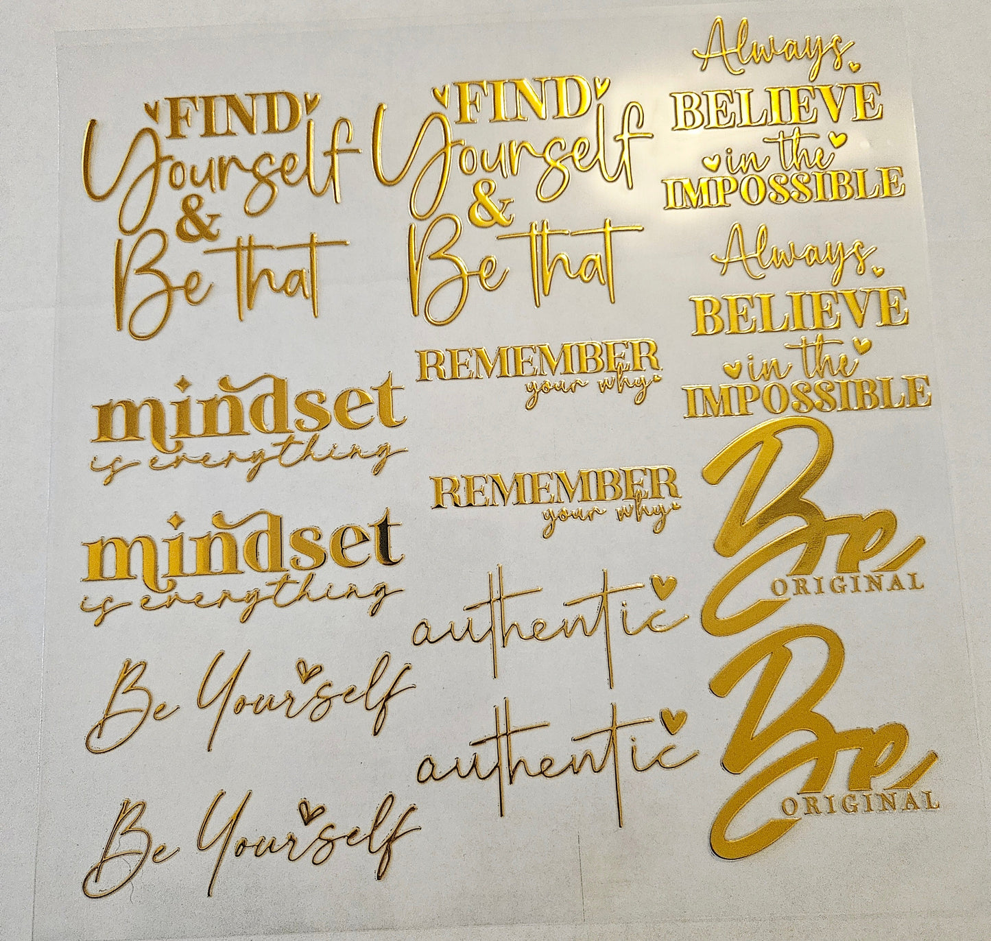 #28 Metallic UV DTF-Quotes- available in Gold